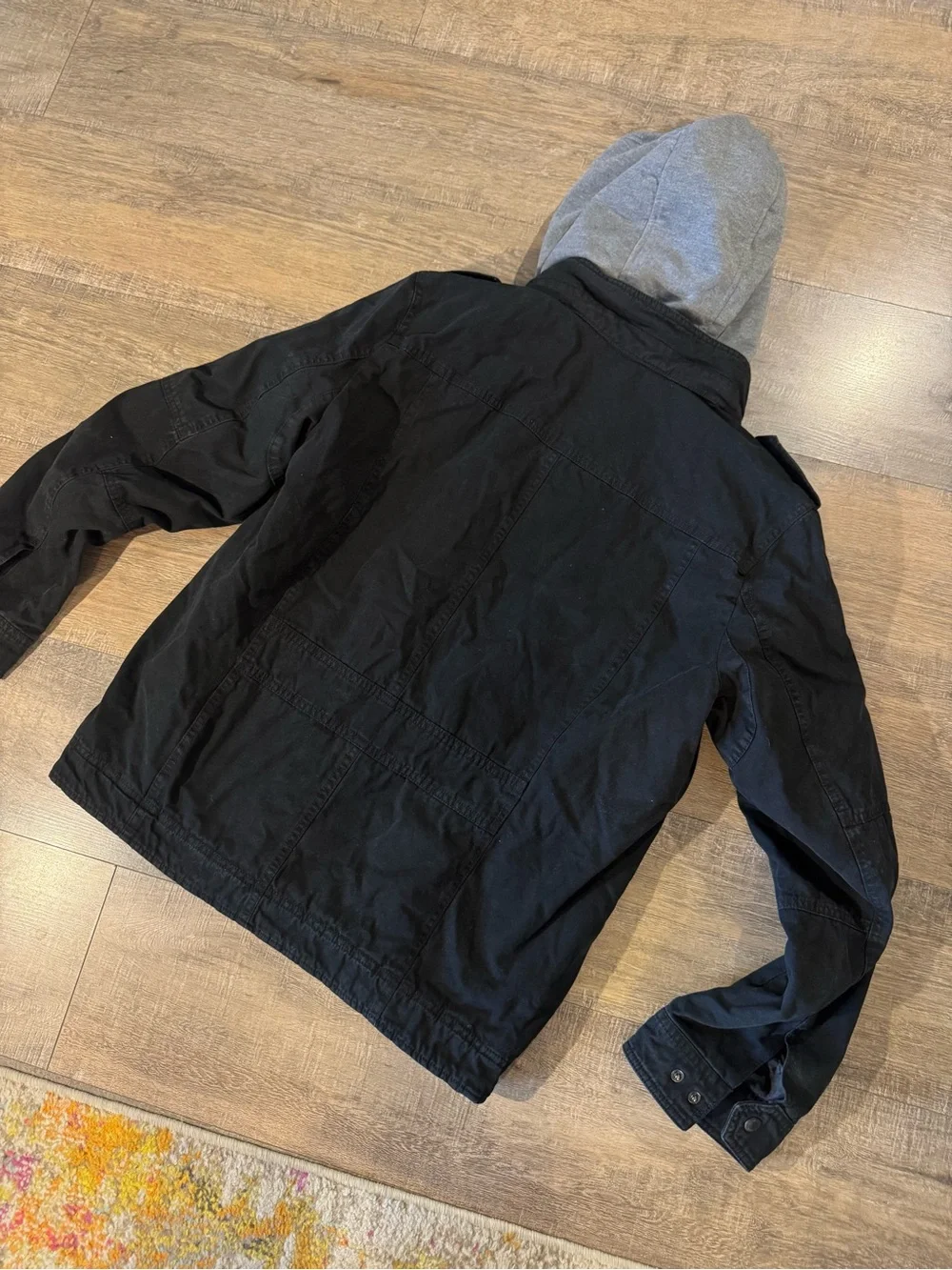 Levi’s Jean Jacket Mens Medium Black Sherpa Lined Trucker Hoodie Zip Up